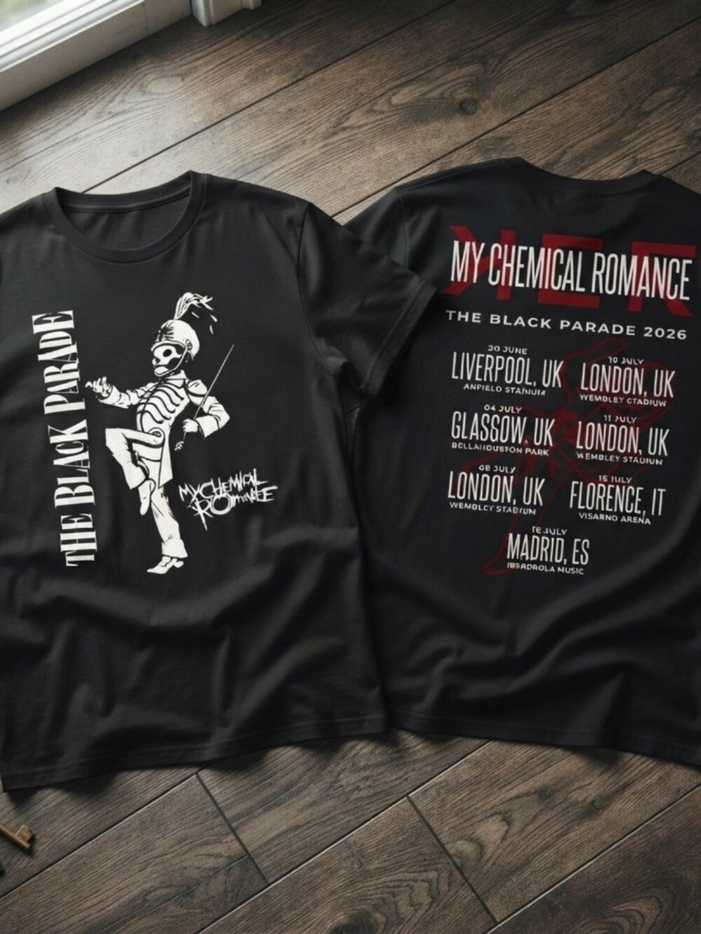 Vintage My Chemical Romance 'The Black Parade 2026' Tour Graphic T-Shirt